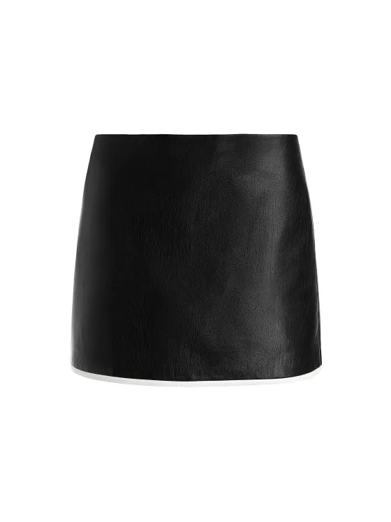 Women Alice and Olivia Rubi Vegan Leather Mini Skirt