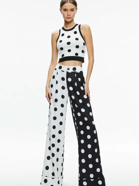 Women Alice and Olivia Rydel Cropped Tank + Tomasa High Rise Pant