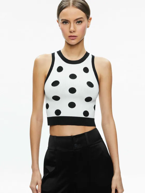 Women Alice and Olivia Rydel Cropped Tank + Tomasa High Rise Pant