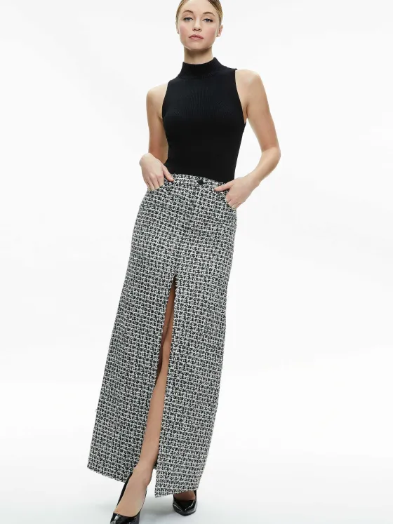 Women Alice and Olivia Rye Tweed Maxi Skirt