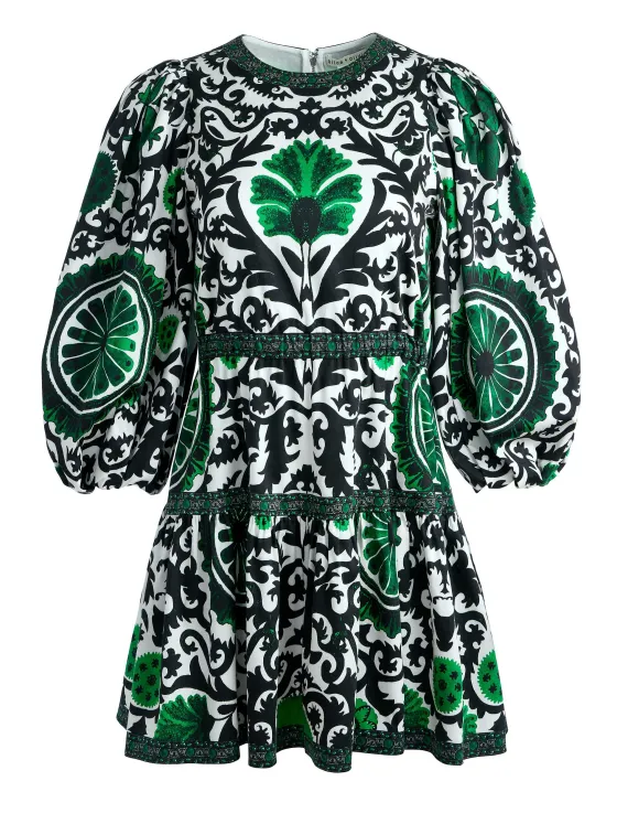 Women Alice and Olivia Shayla Pleated Sleeve Tiered Dress