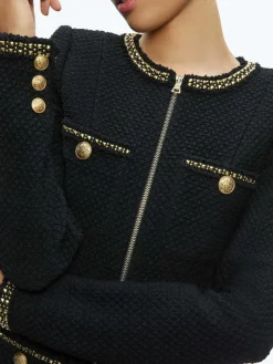 Women Alice and Olivia Shiloh Gold Zipper Romper
