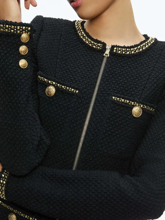 Women Alice and Olivia Shiloh Gold Zipper Romper