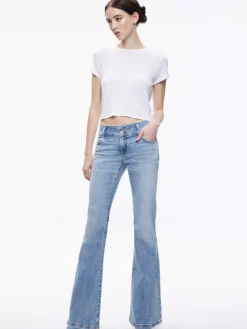 Women Alice and Olivia Stacey Low Rise Bell Bottom Jean