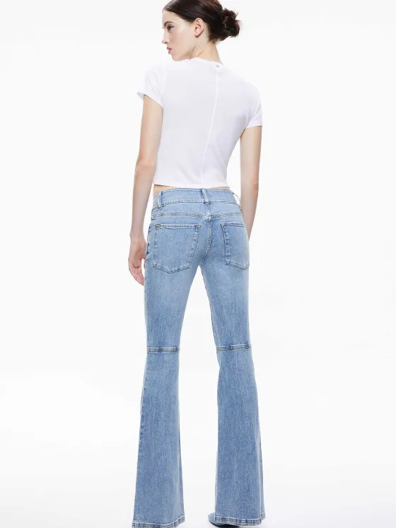 Women Alice and Olivia Stacey Low Rise Bell Bottom Jean