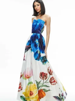 Women Alice and Olivia Stella Strapless Gown