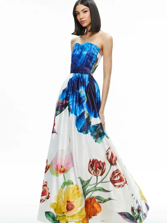Women Alice and Olivia Stella Strapless Gown