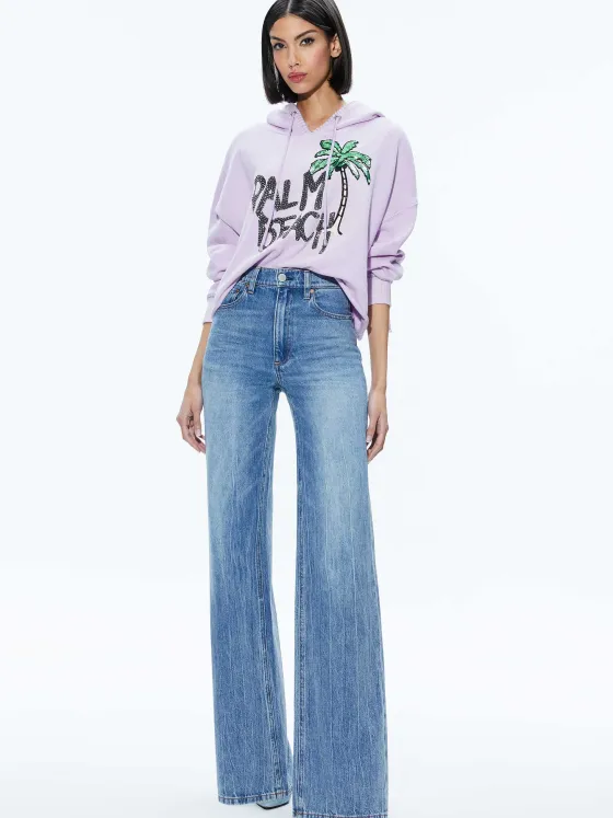 Women Alice and Olivia Sunny Boxy Cropped Hoodie