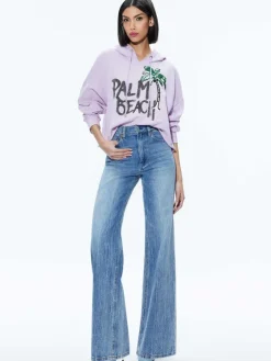 Women Alice and Olivia Sunny Boxy Cropped Hoodie