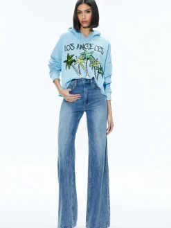 Women Alice and Olivia Sunny Boxy Cropped Hoodie