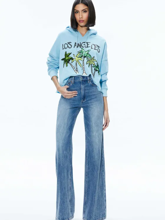 Women Alice and Olivia Sunny Boxy Cropped Hoodie