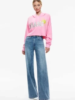 Women Alice and Olivia Sunny Boxy Cropped Hoodie