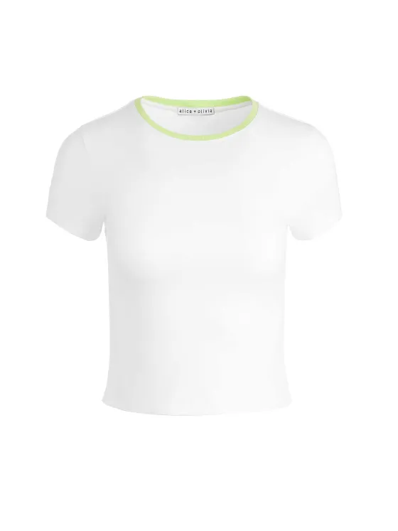 Women Alice and Olivia Tashia Ringer Baby Tee