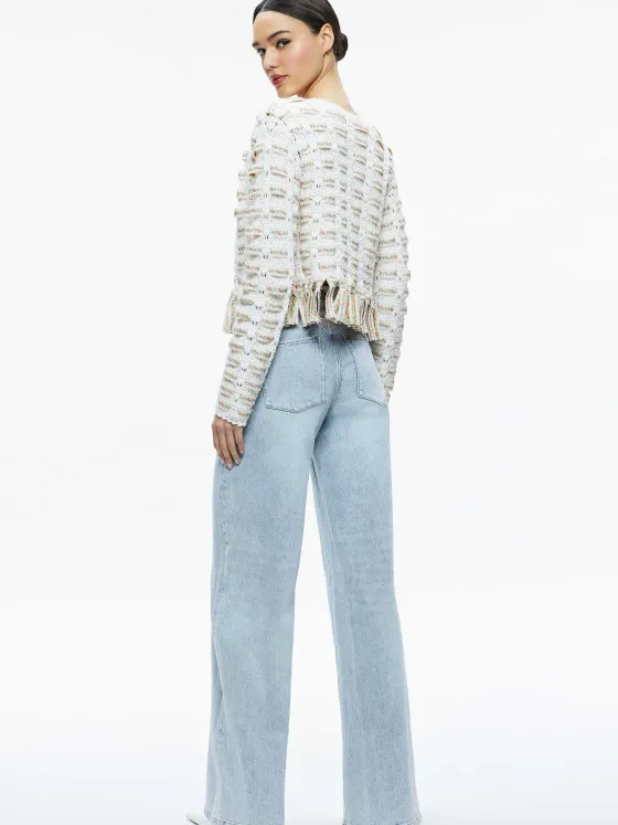 Women Alice and Olivia Tawna Ribbon Cardigan
