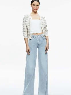 Women Alice and Olivia Tawna Ribbon Cardigan