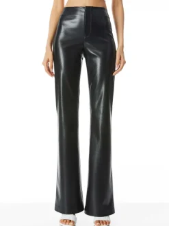 Women Alice and Olivia Teeny Vegan Leather Flare Pant