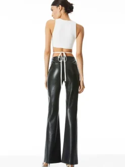 Women Alice and Olivia Teeny Vegan Leather Flare Pant
