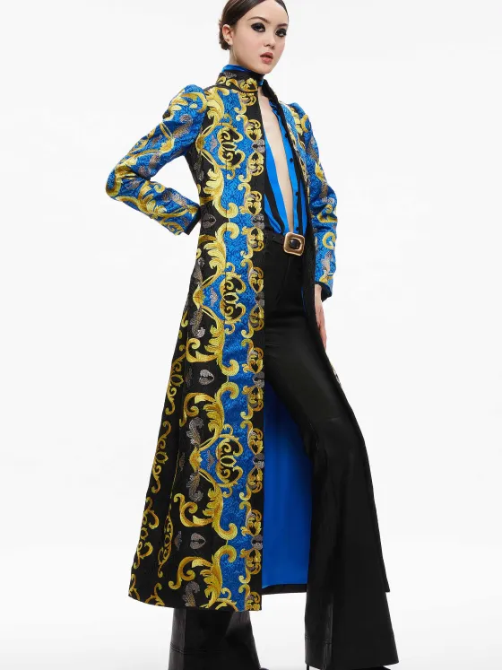 Women Alice and Olivia Thomas Embroidered Maxi Coat