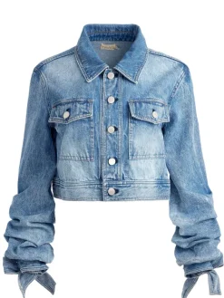 Women Alice and Olivia Tiff Denim Jacket With Bow Sleeve