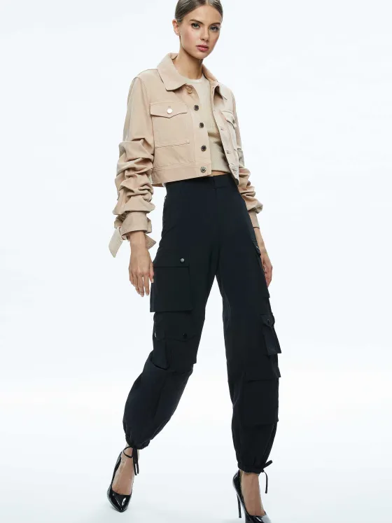Women Alice and Olivia Tiff Denim Jacket With Bow Sleeve