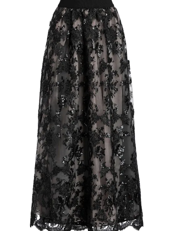 Women Alice and Olivia Tina Embellished Gown Skirt