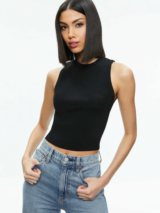 Women Alice and Olivia Tonita Ribbed Tank