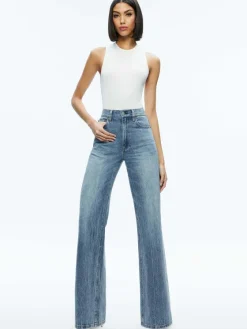 Women Alice and Olivia Tonita Ribbed Tank