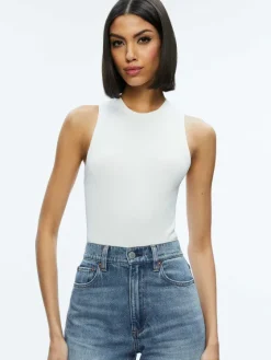 Women Alice and Olivia Tonita Ribbed Tank
