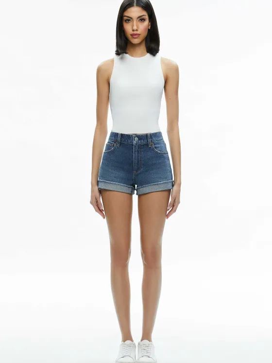 Women Alice and Olivia Trish Low Rise Baggy Short With Raw Hem