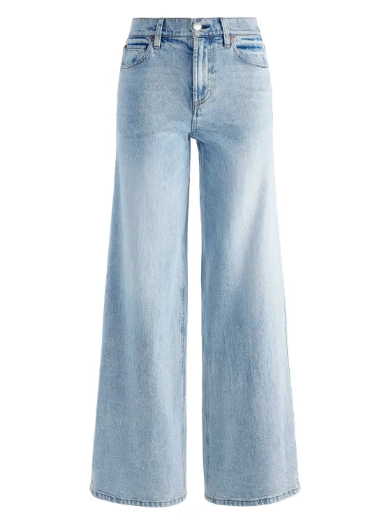 Women Alice and Olivia Trish Mid Rise Baggy Jean