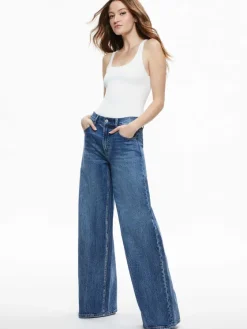 Women Alice and Olivia Trish Mid Rise Baggy Jean