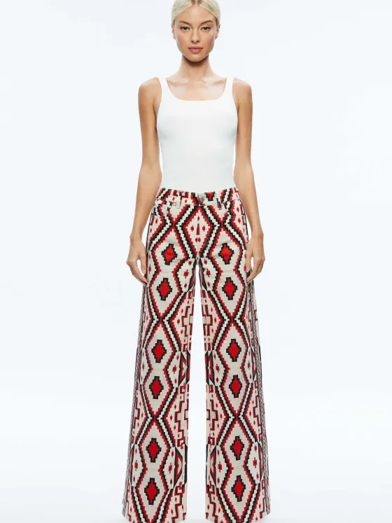 Women Alice and Olivia Trish Mid Rise Baggy Jean
