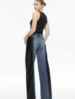 Women Alice and Olivia Trish Vegan Leather Baggy Jean