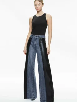 Women Alice and Olivia Trish Vegan Leather Baggy Jean