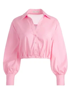 Women Alice and Olivia Trudy Cropped Button Down