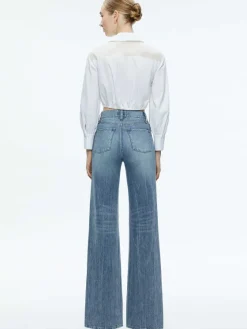 Women Alice and Olivia Trudy Cropped Button Down
