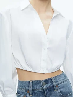 Women Alice and Olivia Trudy Cropped Button Down