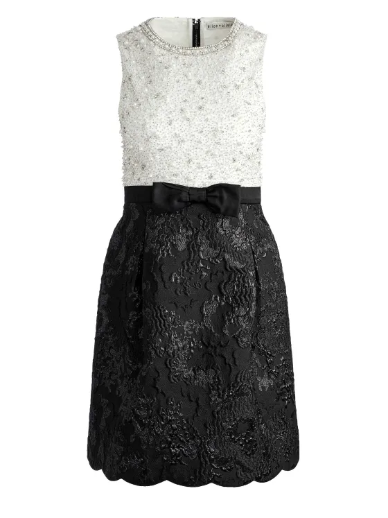 Women Alice and Olivia True Embellished Bodice Mini Dress