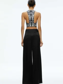 Women Alice and Olivia Tru Racer Back Fitted Crop Top
