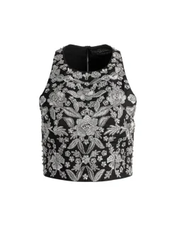Women Alice and Olivia Tru Racer Back Fitted Crop Top