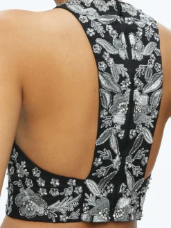 Women Alice and Olivia Tru Racer Back Fitted Crop Top