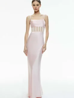 Women Alice and Olivia Valentina Draped Corset Maxi Dress
