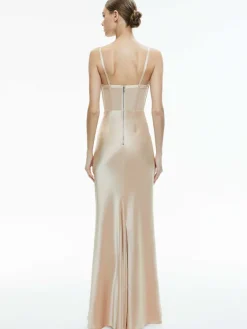 Women Alice and Olivia Valentina Draped Corset Maxi Dress