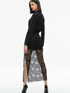 Women Alice and Olivia Vanita Embellished Neck Lace Crop Top + Iyanna Lace Maxi Skirt