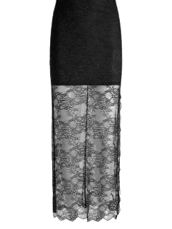 Women Alice and Olivia Vanita Embellished Neck Lace Crop Top + Iyanna Lace Maxi Skirt