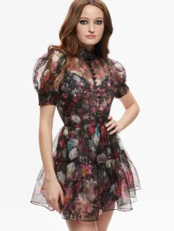 Women Alice and Olivia Vernita Puff Sleeve Mini Dress