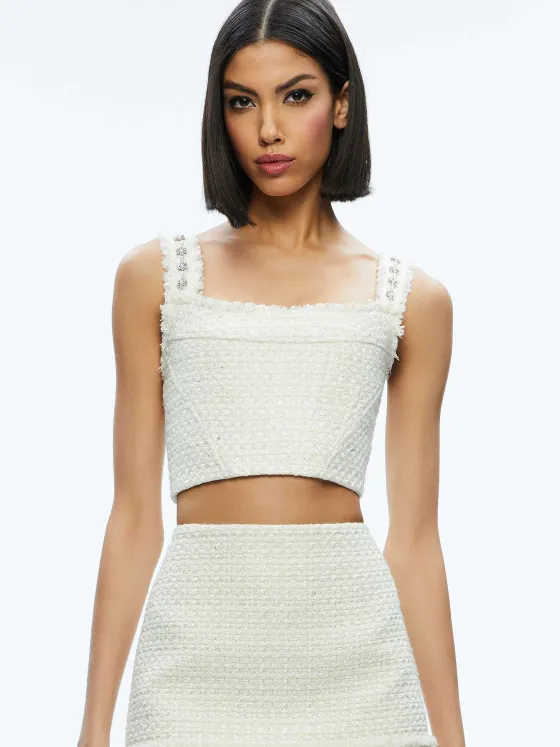 Women Alice and Olivia Vicenta Embellished Structured Corset