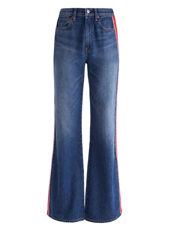 Women Alice and Olivia Weezy Side Stripe Jean