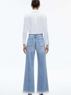 Women Alice and Olivia Willa Embellished Placket Top