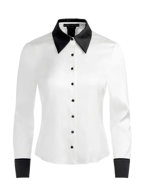 Women Alice and Olivia Willa Fitted Placket Top